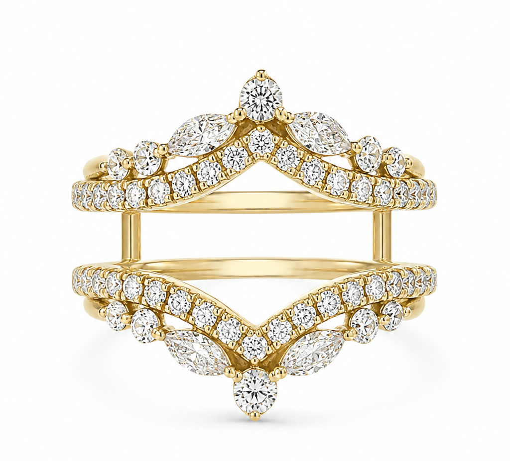 Anne 1.00  Ct Round & Marquise Diamond Ring Guard
